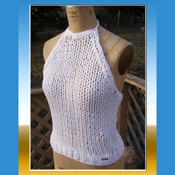 Tommy Hilfiger Tops - New TOMMY HILFIGER Handmade Knit Halter Top M 6-8